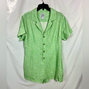 Afends green floral romper size 4